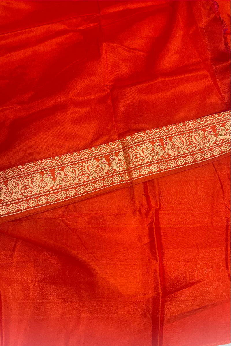 Elegant Pure Madurai Silk Saree with Rich Pallu & Running Blouse