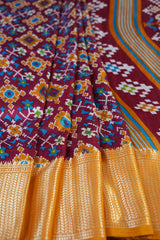 Eccentric Kanchipuram Semi-Silk Saree with Dynamic Ikkat Design