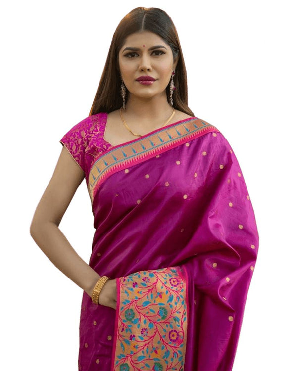 Luxurious Paithani Design Silk Saree With Fully Stitched blouse