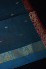 JCSFashions Elegant 9-Yard Cotton Saree with Richly Textured Line Pallu