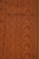 Pure Handloom Silk Saree with Copper Zari Border & Stitched Blouse