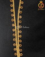Gold Plated Anklet with Stones - 8 inch