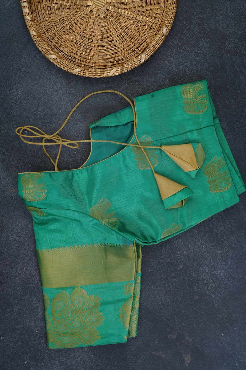Elegant Semi Tusser Saree embellished with Elephant Motifs