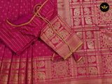 Rani Pink Semi Soft Silk Saree With Zari Woven Border And Pallu