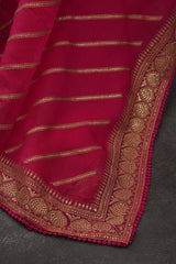 Chic Georgette Organza Saree with Sequin Embroidery & Silk with Blouse