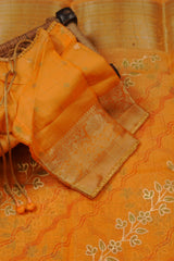 Kanchi Organza Saree with Beautiful Kanchi Border and Stitched Blouse