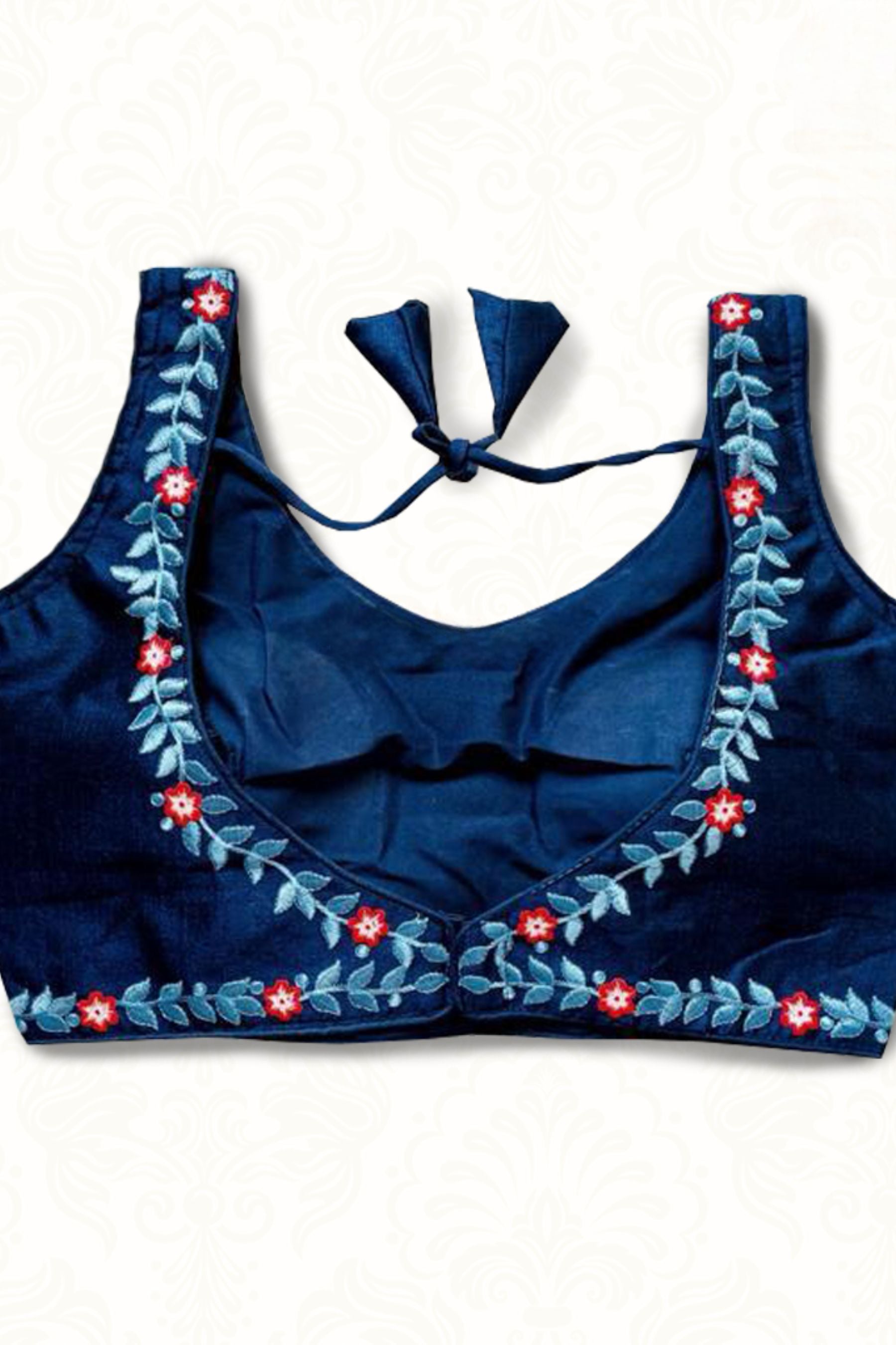 Heavy Phantom Silk Blouse with tone to tone machine embroidery work Blouse JCS Fashions