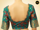 Full-weaved Banarasi Kathan Border Saree With Kathan Work Blouse