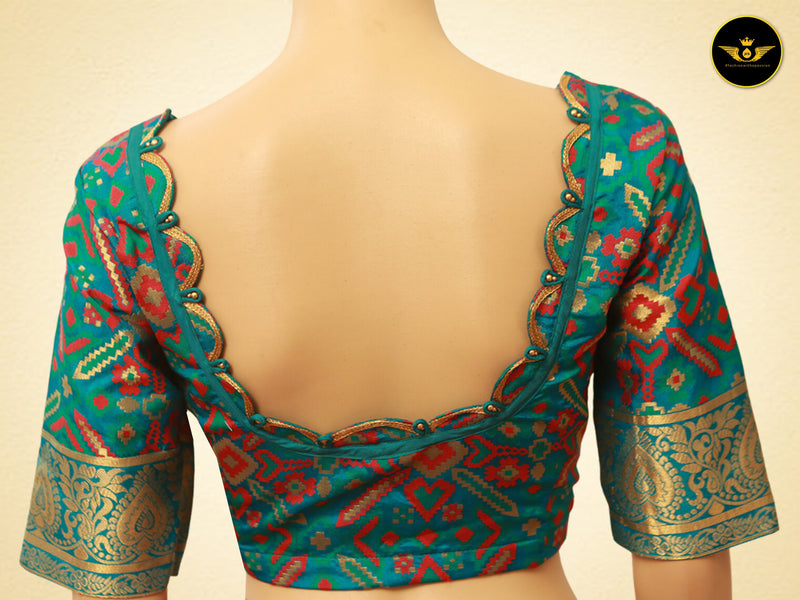 Full-weaved Banarasi Kathan Border Saree With Kathan Work Blouse