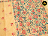 Semi Tusser Silk Hand Kantha Stitch Saree