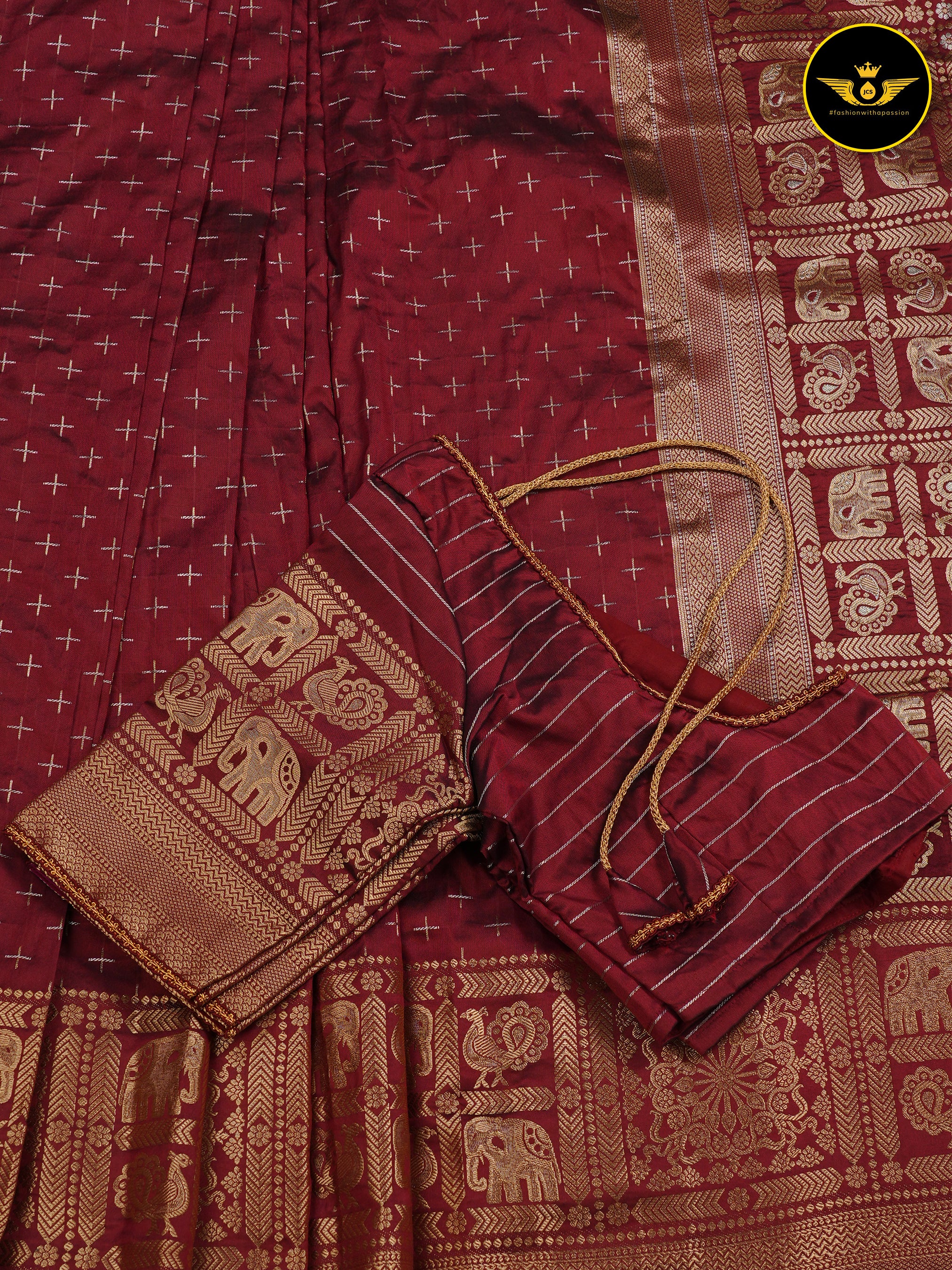 Semi Soft Silk Saree With Zari Woven Border And Pallu SAREE JCS Fashions
