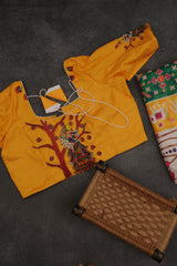 Pichwai Print Designer Saree with Kanchi Border & Indian Artistry