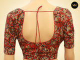 Readymade Padded Kalamkari Cotton Fabric Stunning Blouse