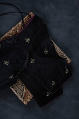 Elegant Shaded Black & Pink Organza Saree with Designer Embroidered Blouse