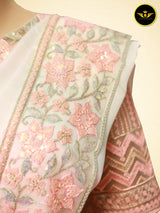 Shaded Italian Crepe Saree: Exquisite Pattern & Cut Work Border