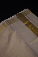 Traditional Kerala Cotton Dhoti, Veshti with gold Zari by JCSFashions - Elegance & Comfort