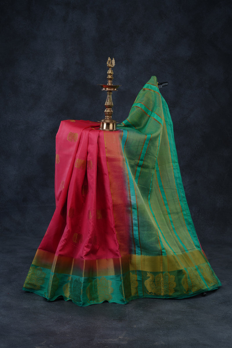 Elegant Semi Tusser Saree embellished with Elephant Motifs