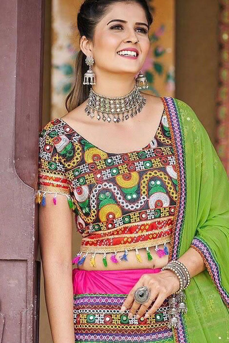 Stunning Designer Party Wear: Navratri Chaniya Choli in Pista Green