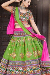 Stunning Designer Party Wear: Navratri Chaniya Choli in Pista Green