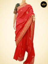 Art Silk Sarees With Embroidery Pattern Blouse