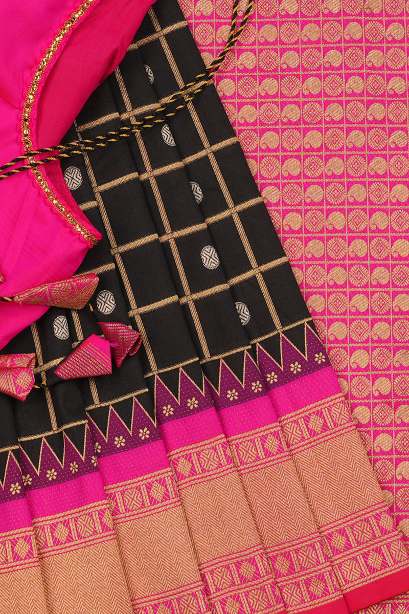 Gorgeous Moonga Silk Gadwal Pattern Sarees: Traditional Temple Borders