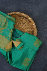 Elegant Semi Tusser Saree embellished with Elephant Motifs