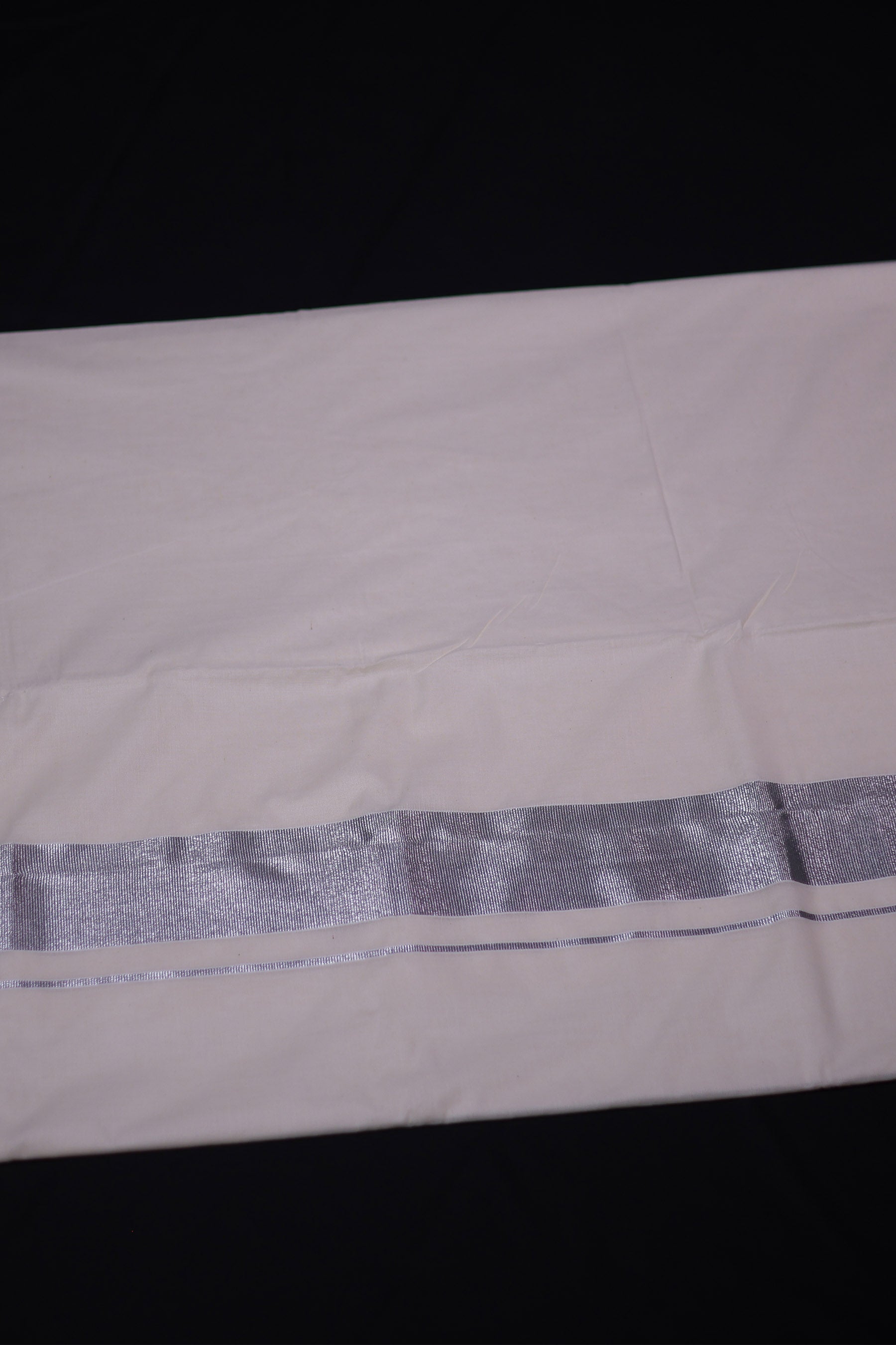 Authentic Kerala Cotton Saree with White Zari Border