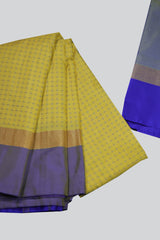Elegance Semi-Silk Saree with Zari Details & Blouse Material