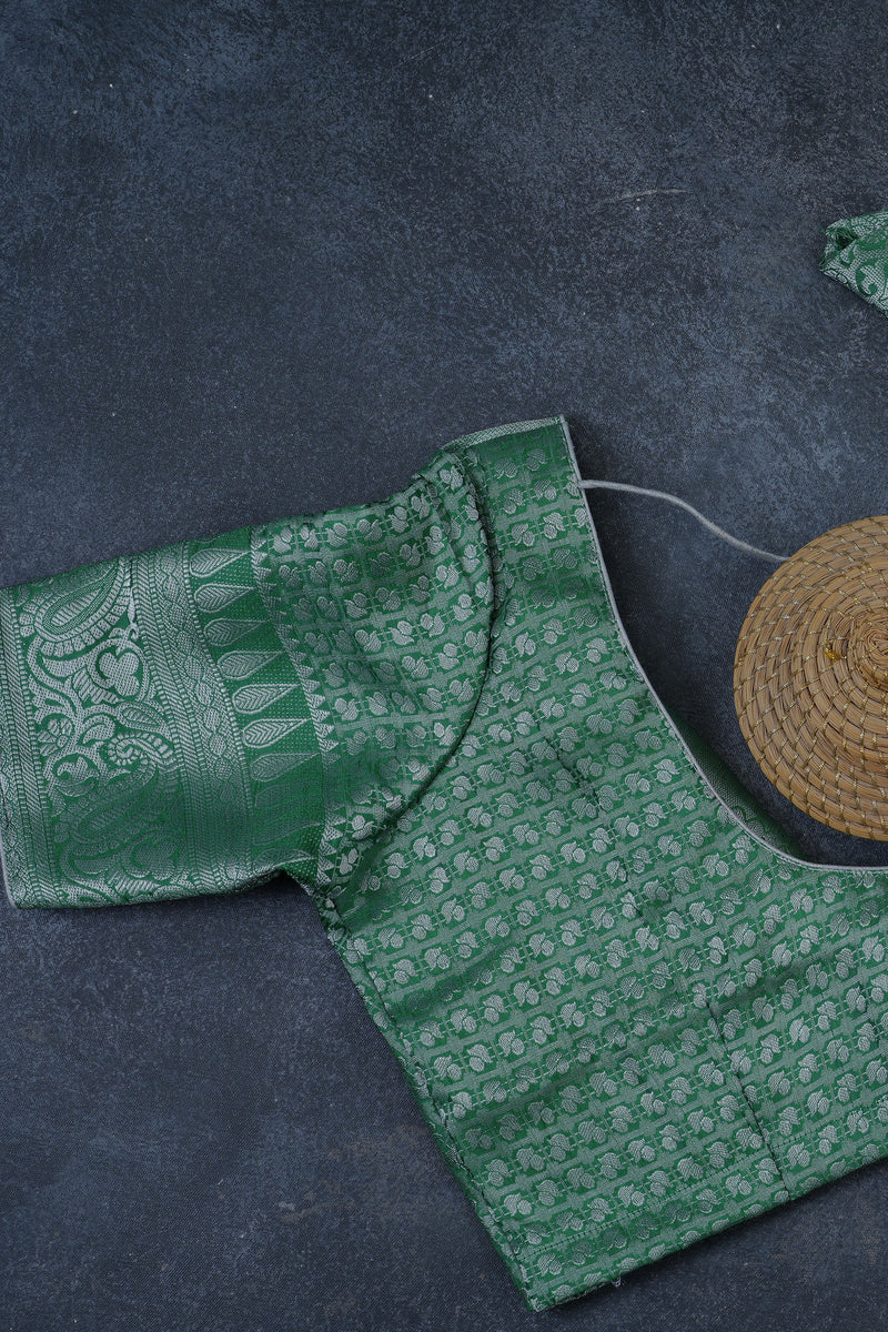 Luxurious Dupion Silk Saree with Silver Zari & Customizable Blouse