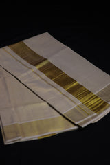 Traditional Kerala Cotton Dhoti, Veshti with gold Zari by JCSFashions - Elegance & Comfort