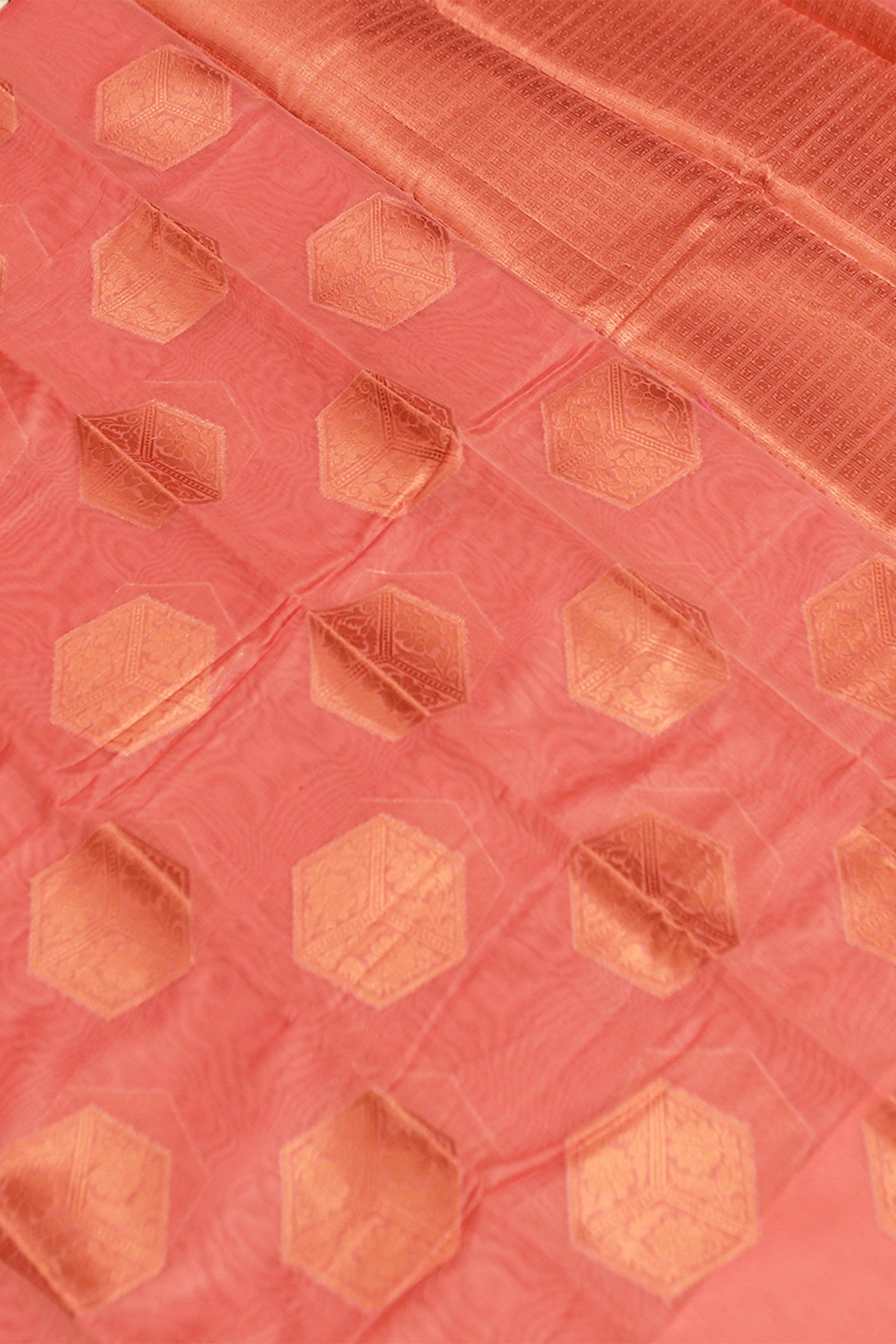 Copper Zari Chanderi Silk Cotton Saree: Elegant Weaving & Rich Texture Saree JCS Fashions