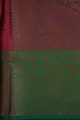Royal Banarasi Tissue Saree with Green Border - Elegance Meets Comfort