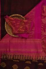 Pure Handloom Silk Saree | Double Warp | with fully Stitched Blouse