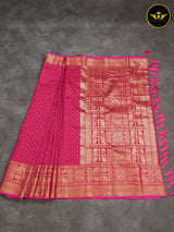 Rani Pink Semi Soft Silk Saree With Zari Woven Border And Pallu