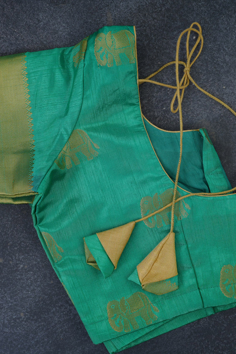 Elegant Semi Tusser Saree embellished with Elephant Motifs