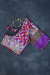 Elegant Gadwal Patola Weaved Border Saree with Kanchi Zari detail