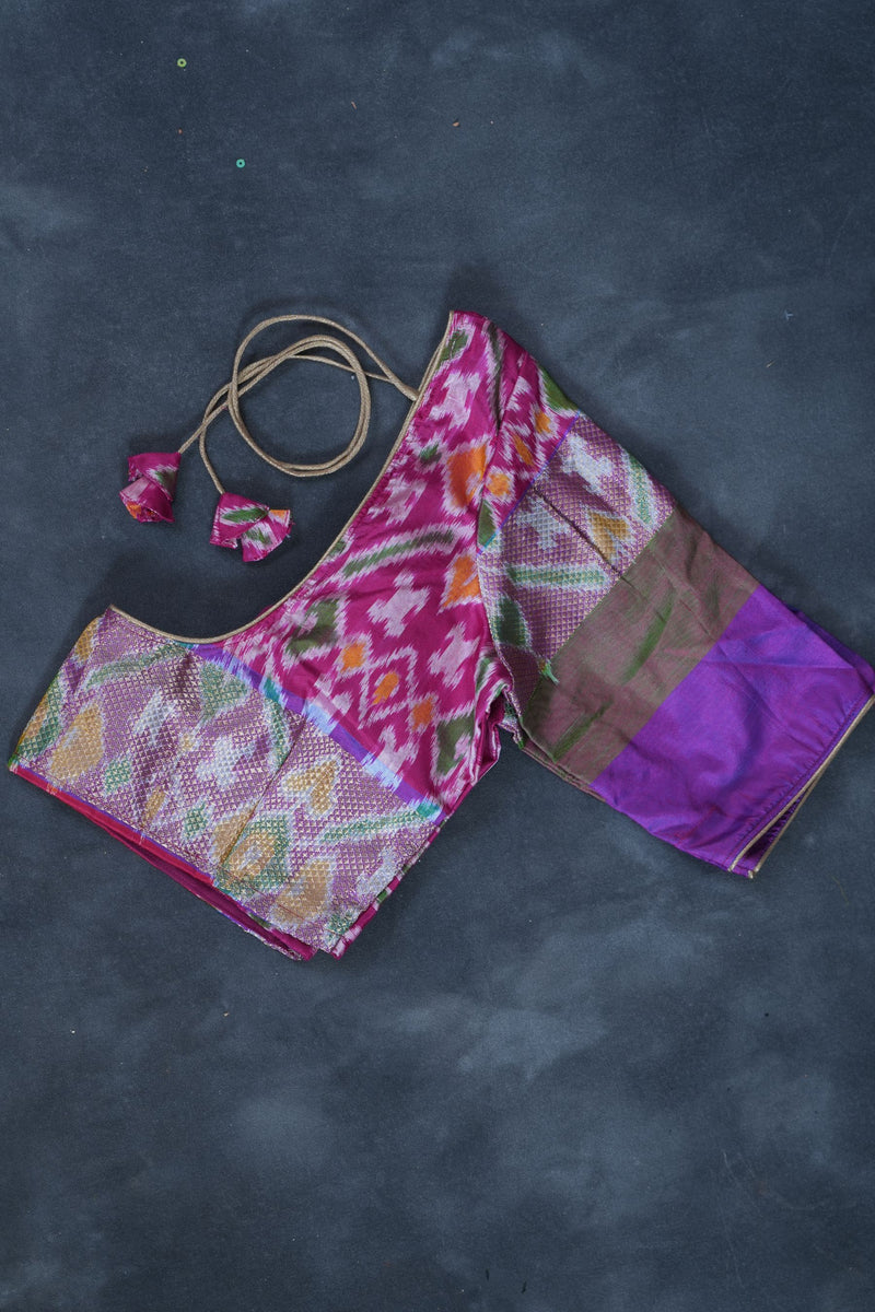 Elegant Gadwal Patola Weaved Border Saree with Kanchi Zari detail