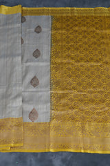 Elegant Handloom Banarasi Tussar Silk Saree - Antique Jari Work Accent