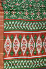 Exquisite Kanchipuram Semi Silk Ikkat Saree & Complementary Blouse Piece
