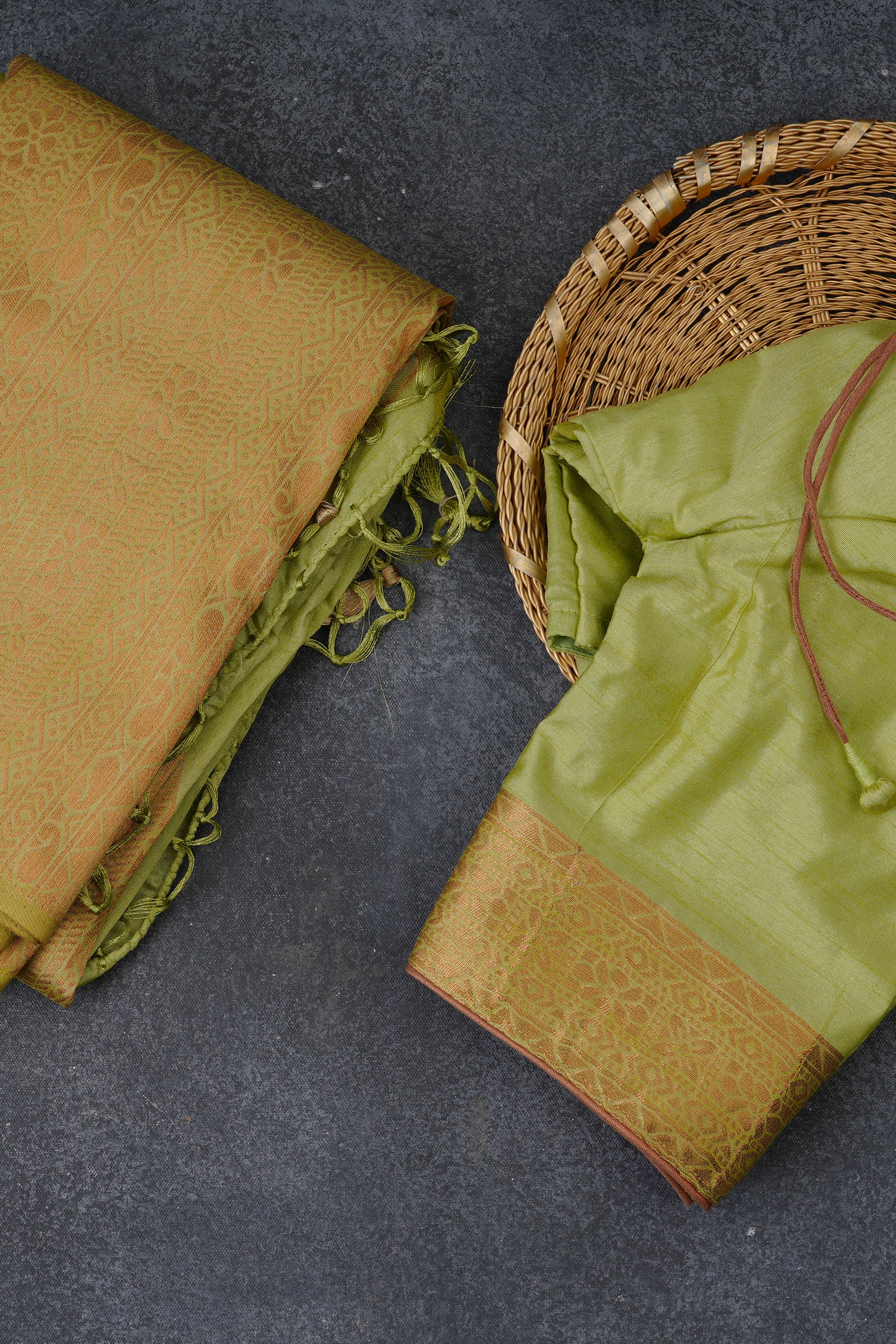 Elegant Rising Border Kanchipuram Semi-Silk Saree in Pista Green Saree JCS Fashions