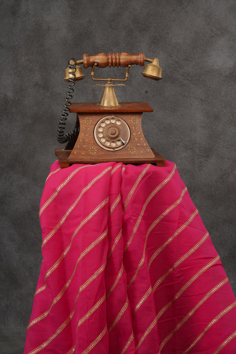 Chic Georgette Organza Saree with Sequin Embroidery & Silk with Blouse