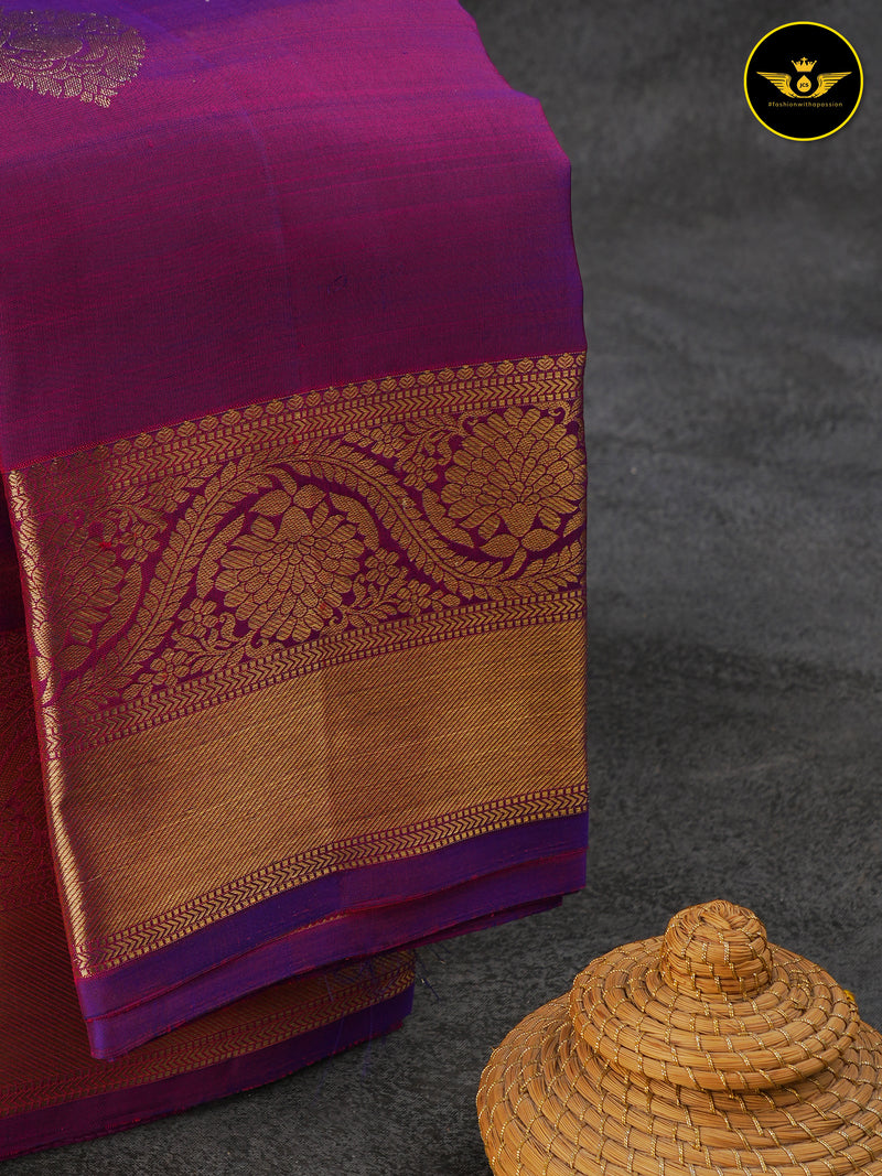 Pure Kanchipuram Silk Saree With Fully Stitched Blouse