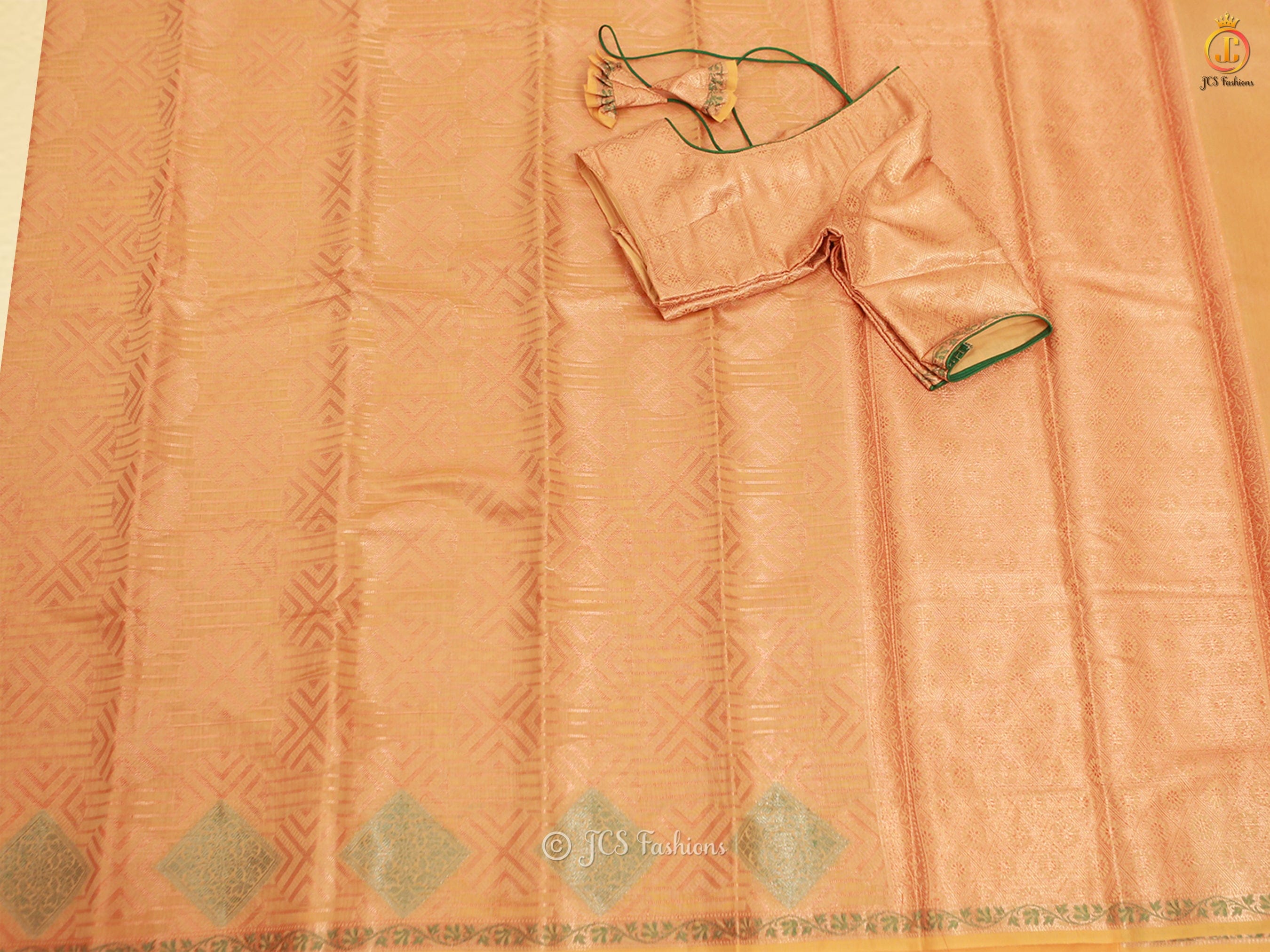 Cotton Saree - Peach