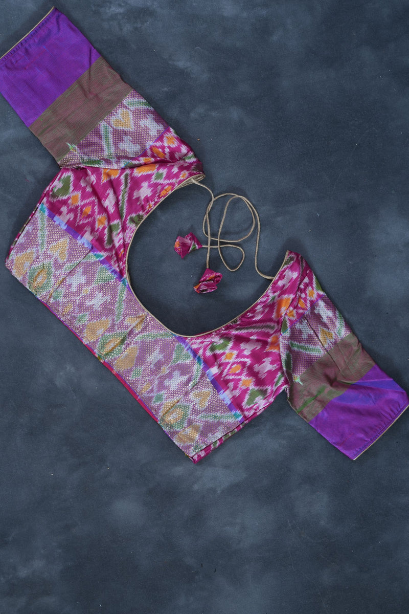 Elegant Gadwal Patola Weaved Border Saree with Kanchi Zari detail