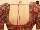 Readymade Padded Kalamkari Cotton Fabric Stunning Blouse