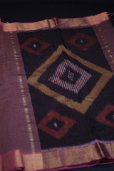 Elegant Soft Cotton Saree with Abstract Embossed Design & Zari Border