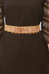 Aari & Maggam Work Hip Belt with White Stones - Elevate Your Style
