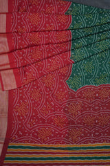 Chic Chiffon Bandini Sarees: Allover Multicolor Beauty with Zari Border
