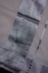 Authentic Kerala Cotton Saree with White Zari Border Saree JCS Fashions