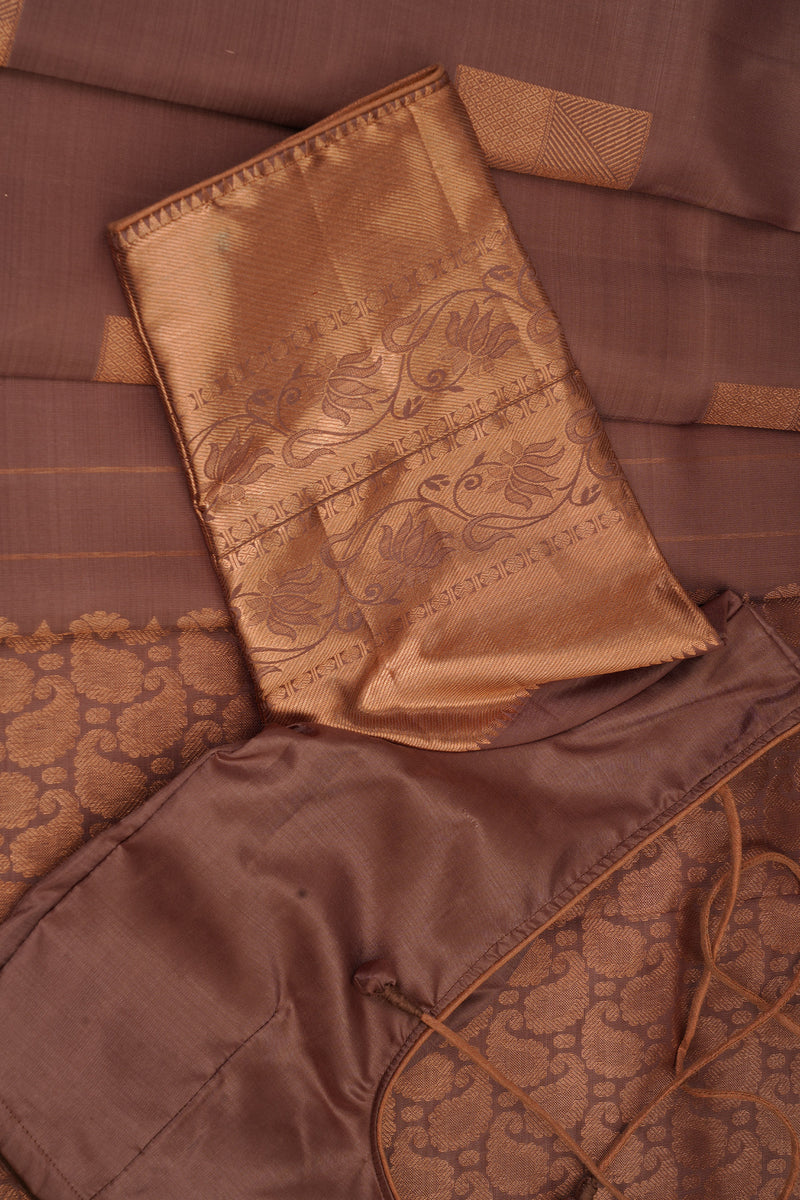 Handcrafted Triple Warp Pure Silk Saree with Box Butties &Grand Pallu